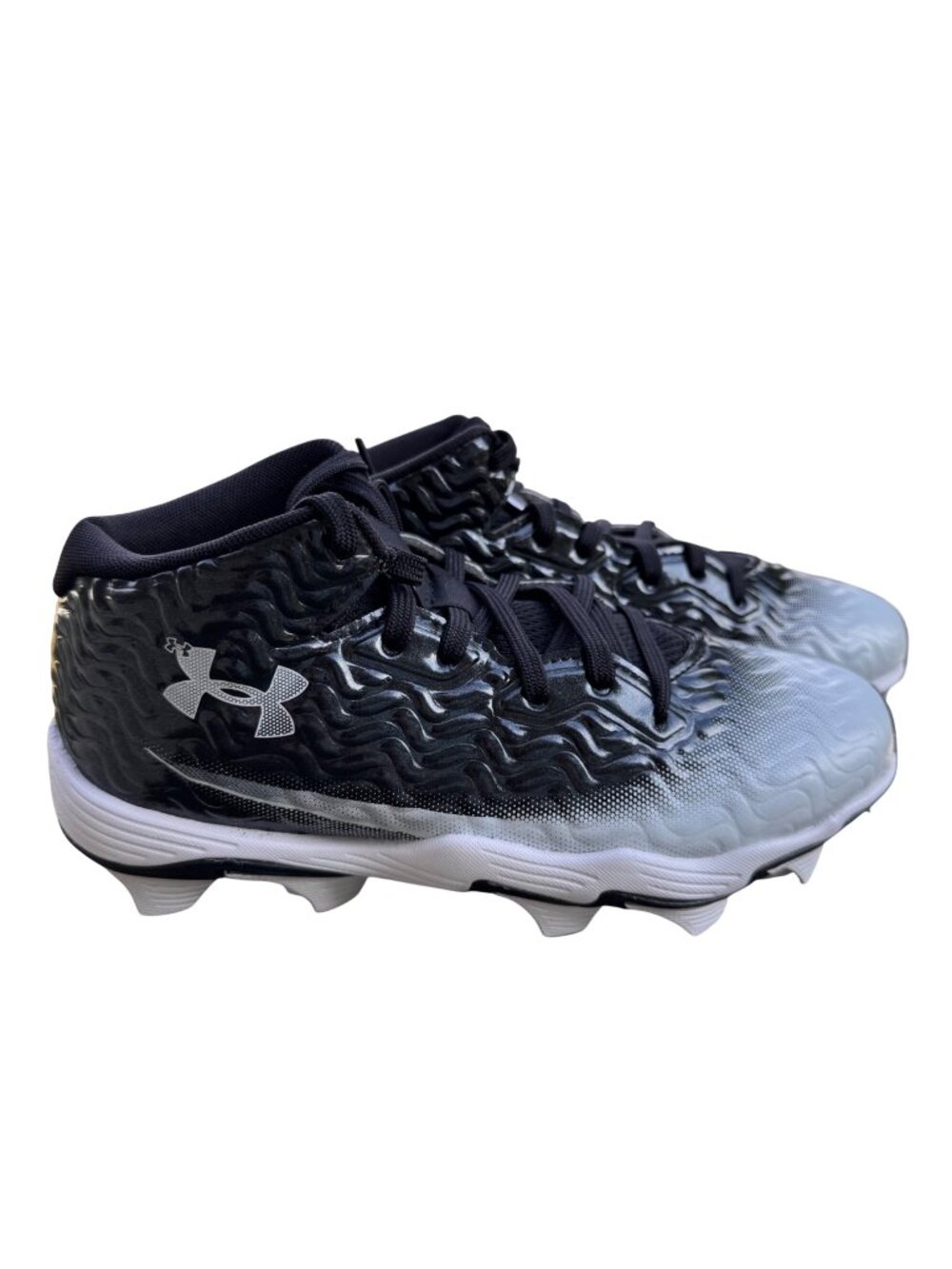 Under Armour Boys Football Cleats Black/White Size 3Y Youth Synthetic Athletic